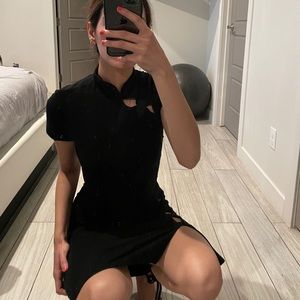 Reformation black mid length dress